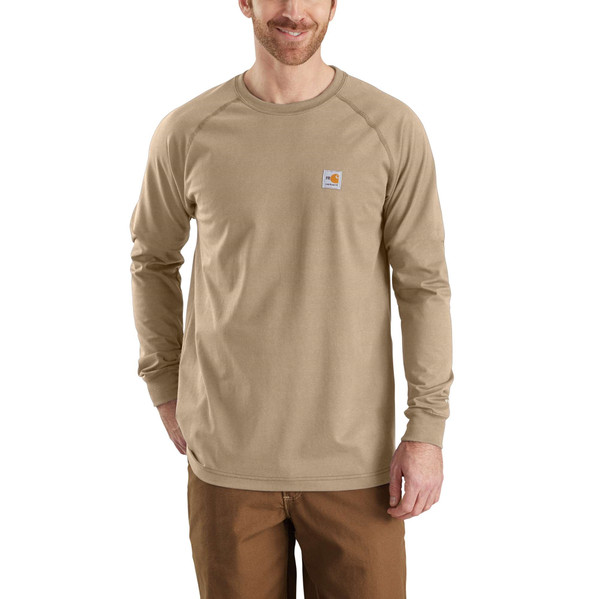 Carhartt FR Force Long Sleeve T-Shirt in khaki